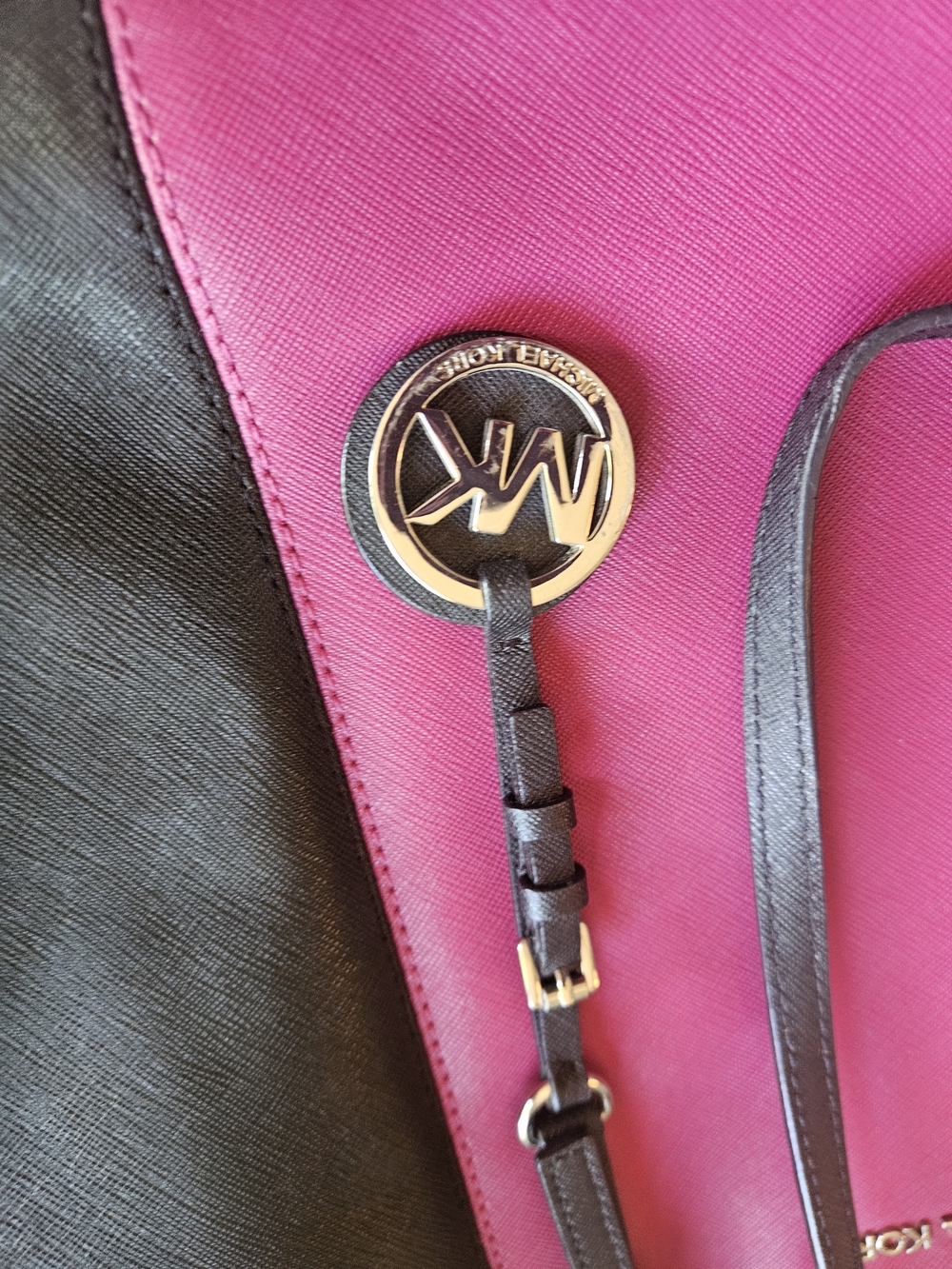 Michael Michael Kors Jet Set Center Stripe Travel Tote purple and black - Picture 3 of 8